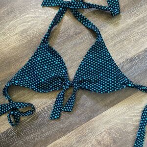 Blue/Teal Polka Dot Bikini Top